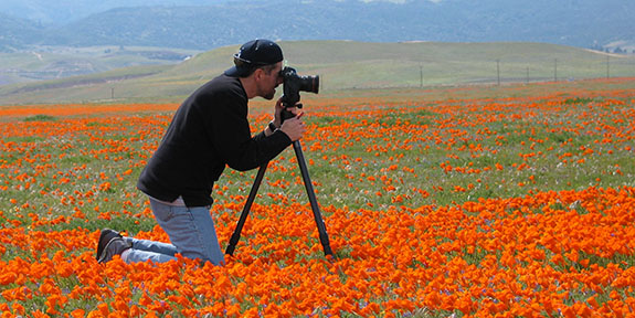 Michael in a field of poppies